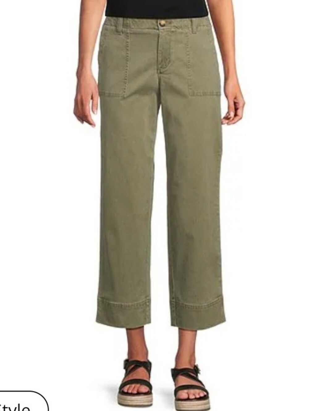 Tommy Bahama  Boracay Stretch Green Cropped Wide Leg Pocketed Field Pants 16